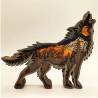 Rustikálna drevená socha - Vlk