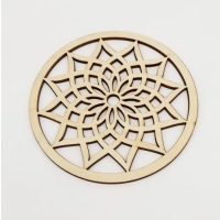 Drevený ornament 10 cm - Mandala - Kvapky