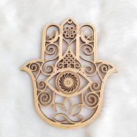 Drevený ornament - Hamsa