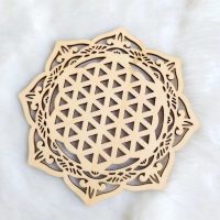 Drevený ornament 30 cm - Mandala - Lotosový kvet