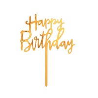 Akrylový tortový zápich - Happy Birthday, 1 kus