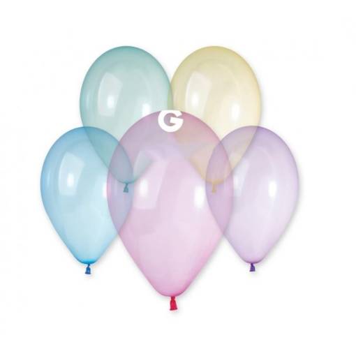 Foto - Priehľadné balóniky 10" - Pastelové farby, 100 kusov